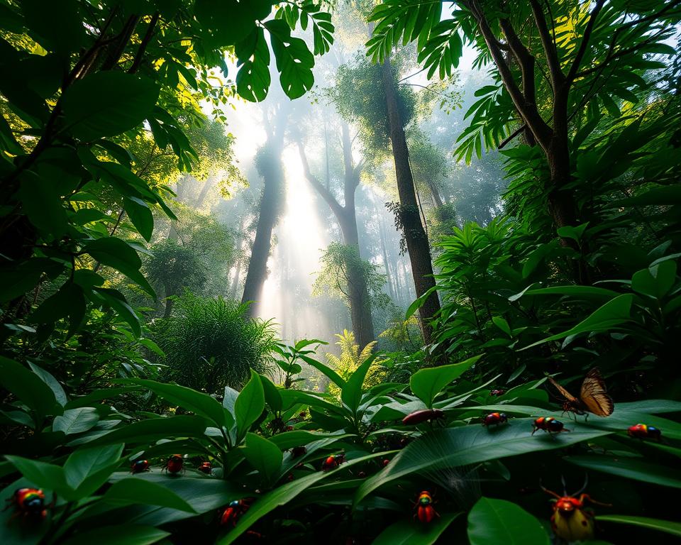 Regenwaldinsekten in ihrer natürlichen Umgebung Regenwaldinsekten in ihrer natürlichen Umgebung