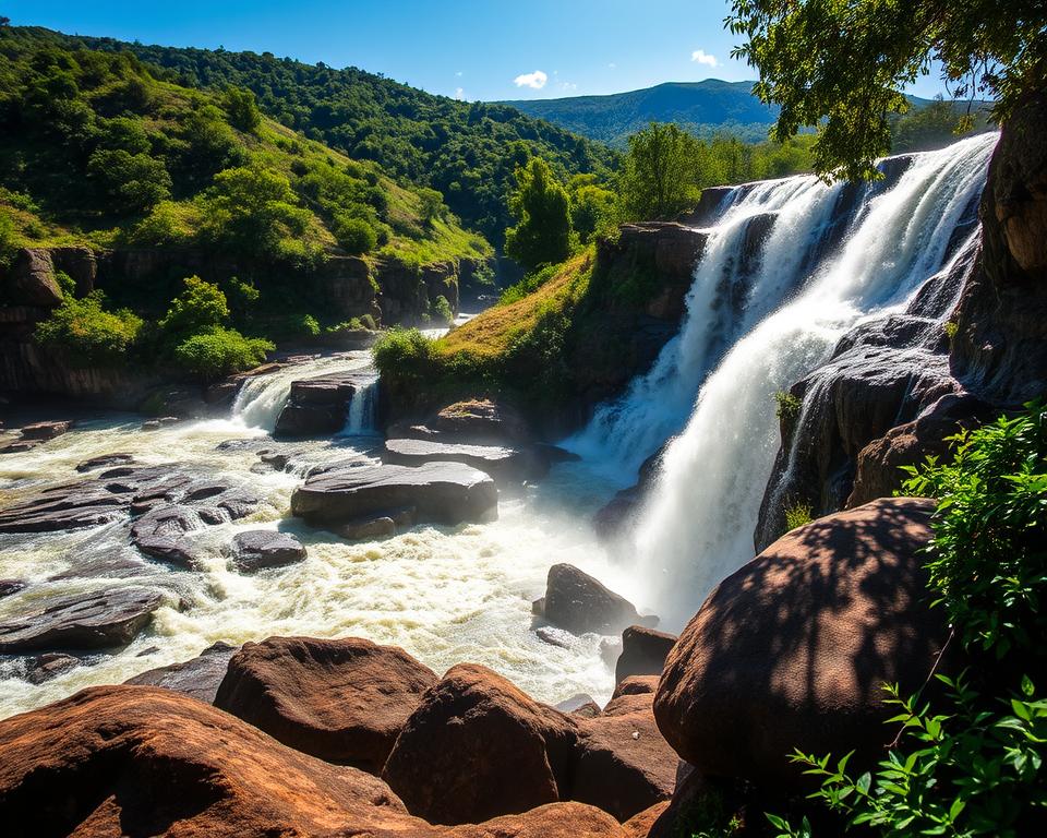 Salto do Rio Preto Wasserfall in Chapada dos Veadeiros Salto do Rio Preto Wasserfall in Chapada dos Veadeiros